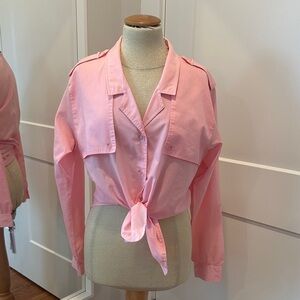 Diane Von Furstenberg Vintage Pink Button-Down Shirt size 10